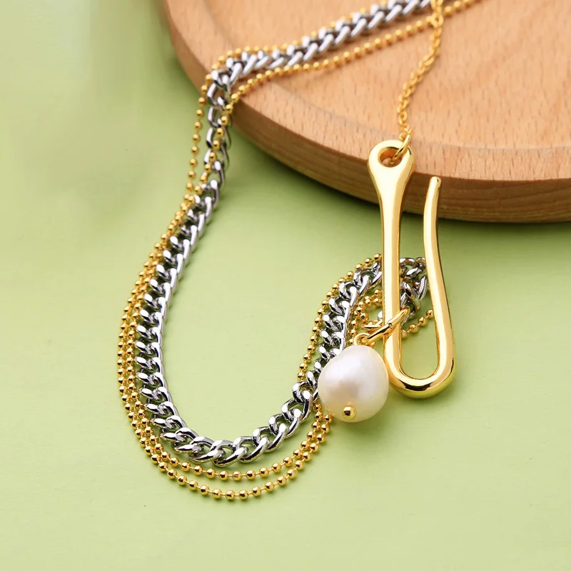 Новинка 2019 длинное многослойное ожерелье золотистого цвета простой стиль