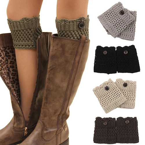 Женские зимние гетры из акрила вязаные крючком носки с прорезями манжеты 2015 |
