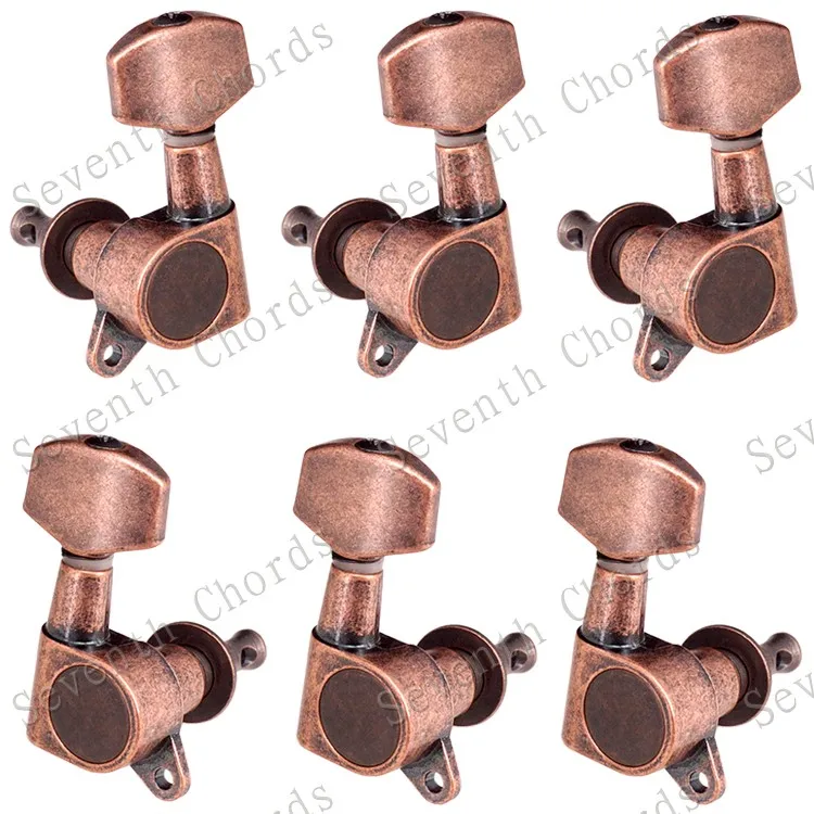 Набор 6 шт. Sealed-gear Guitar Tuning Pegs ключи тюнеры машинные головки для гитары-хромовый и черный и золотистый выбор