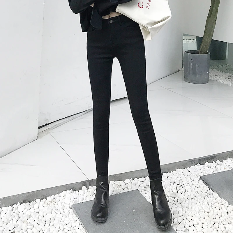 Уличная одежда утолщенные длинные джинсы-карандаш женские повседневные узкие