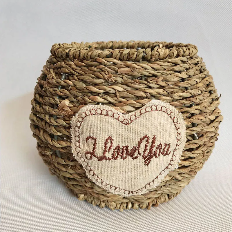 12x10cm Плетеная Цветочная корзина из ротанга Настенное подвесное кашпо украшение дома корзина для хранения Цветочная композиция плантатор - Цвет: 12x10cm