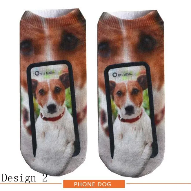 Носки по щиколотку с 3D принтом милой собаки милые эластичные короткие носки для