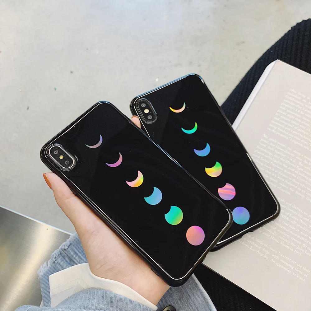 Роскошный чехол для телефона с лазерным затмением Луны iphone11 11Pro Max 8 Plus 6S 7 X XR XS
