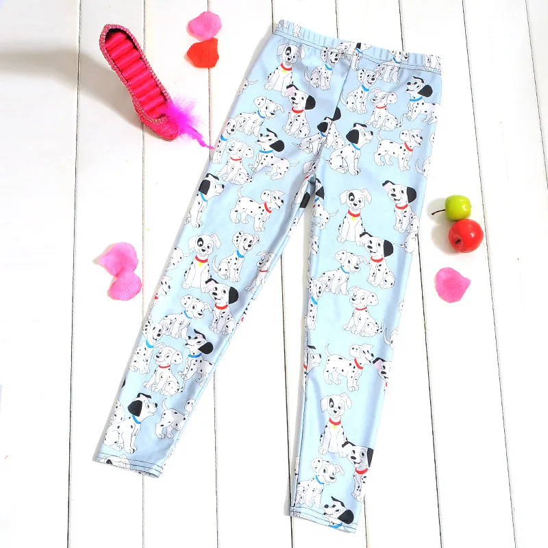 

For Teenage Girl Cartoon Dalmatians Print Fitness Pants Casual Exercise Leggings Elastic Fiber Full Length Energy Trousers