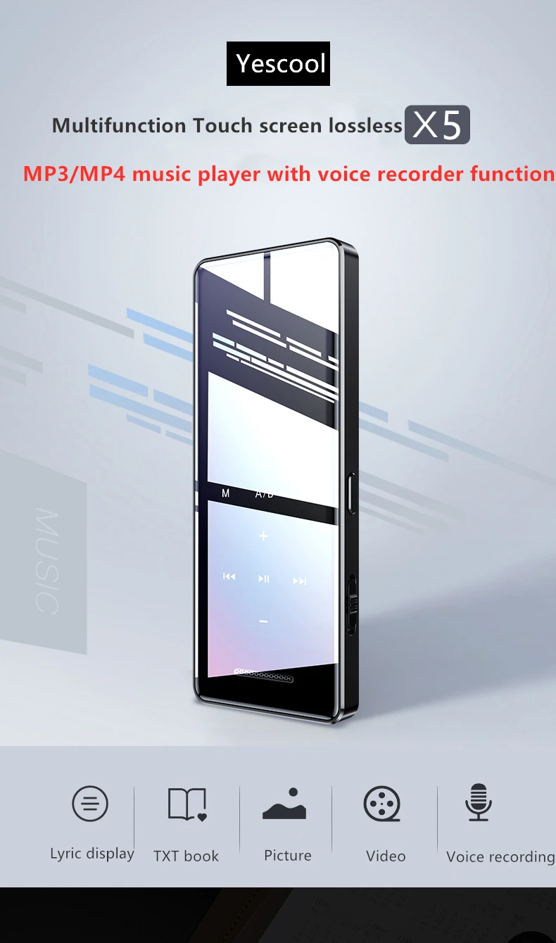 X5 Bluetooth MP3 MP4 музыкальный плеер hifi спортивный Walkman рекордер видео изображение вид динамик Дети обучения сенсорный экран walkma
