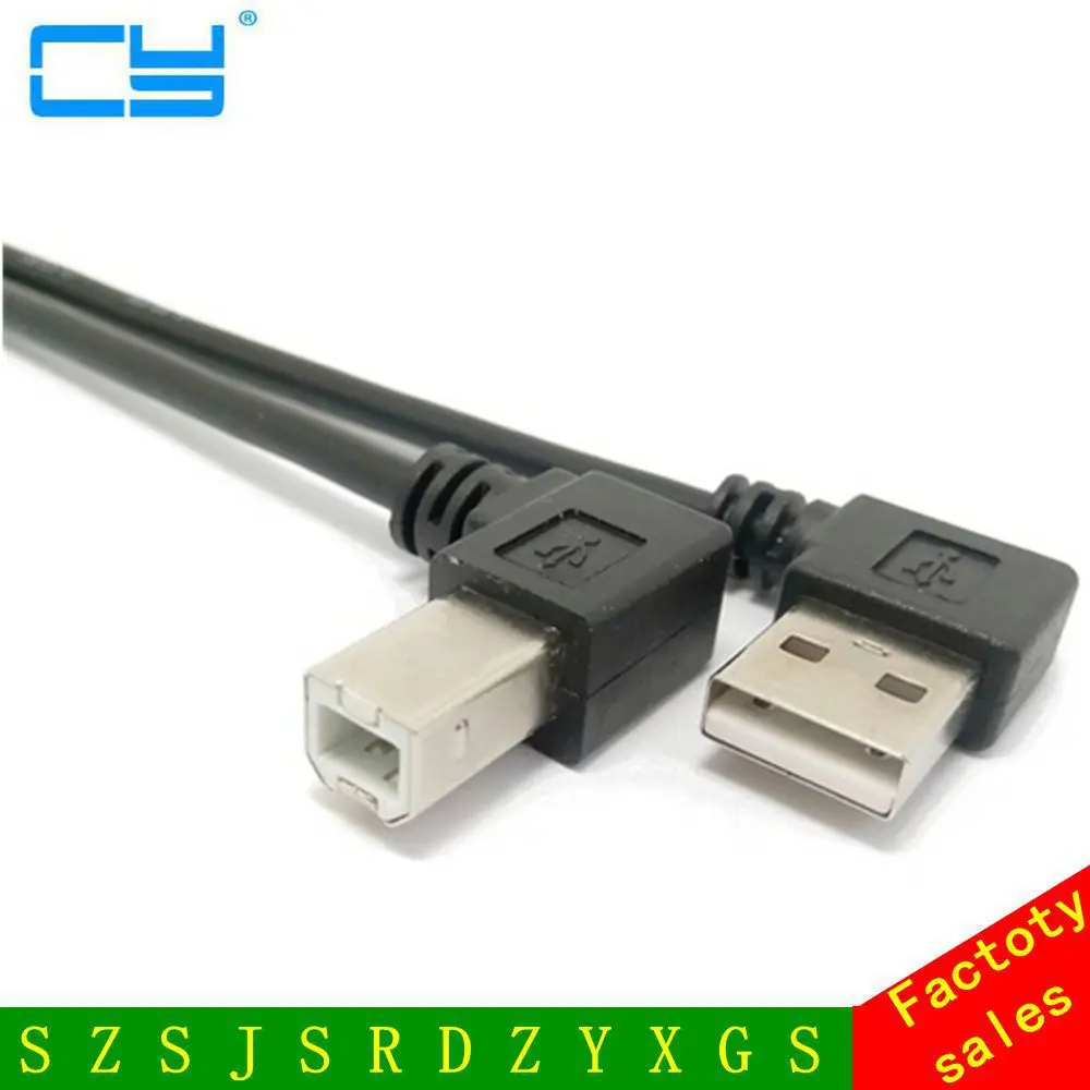 0 5 M 1 Прямоугольный USB 2 A штекер под прямым углом B Мужской 90 градусов кабель