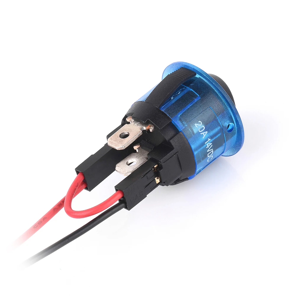 Jtron 2 SPST DC14V 20A кулисный переключатель кнопочный переключатель для круглых рокеров синий светодиодный фонарь с кабелем для автомобиля, лодки, бытовой техники