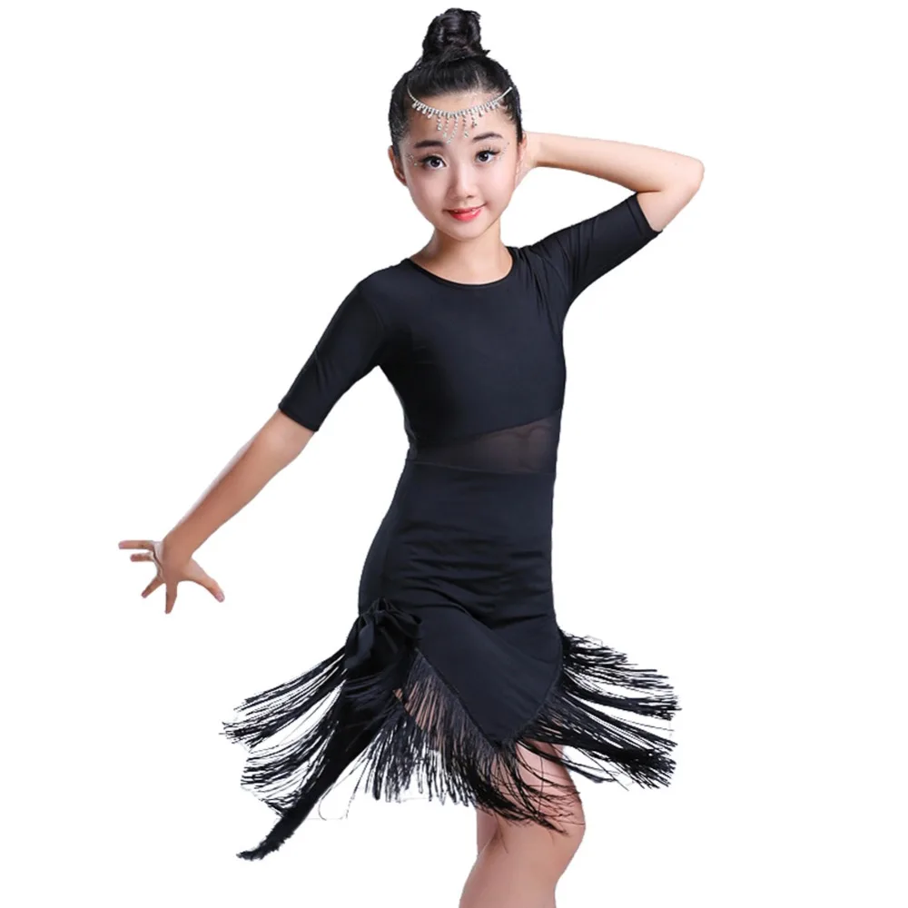 Kids Tassels Irregular Latin Dancewear Girls dance Dress Ballroom Rumba Tango | Детская одежда и обувь