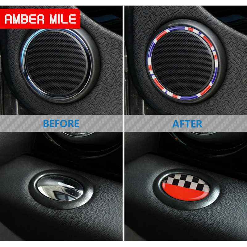 AMBERMILE для Mini Cooper R56 аксессуары One наклейка R55 Clubman дверь аудио динамик