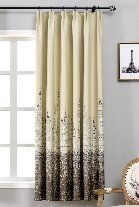 color 1 1 шт. W100xL200cm Замок Печати Занавески для спальни детская маленькая обработка окна PC009C - Цвет: color 1