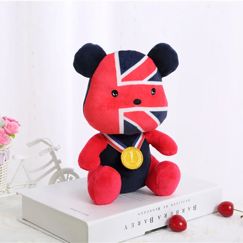 Bebecocoon 2017 новый 20 см kawaii национальный флаг мишка куклы великобритании золотая