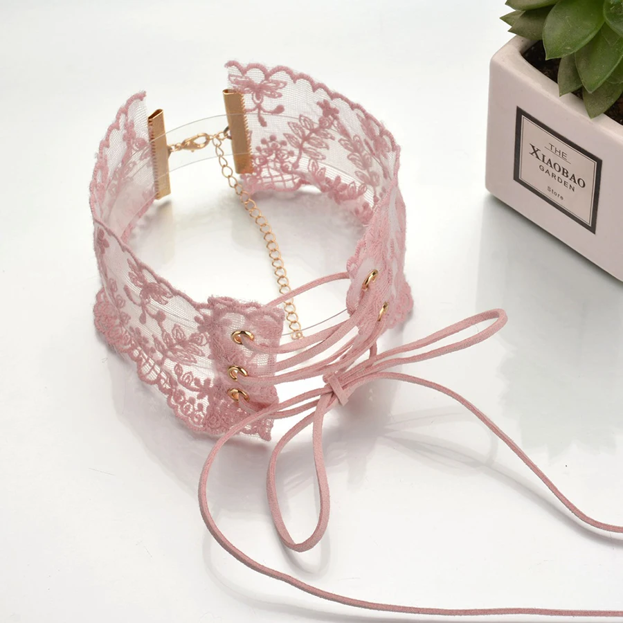 Романтическое ожерелье-чокер с цветами для женщин и девочек кружевное ожерелье