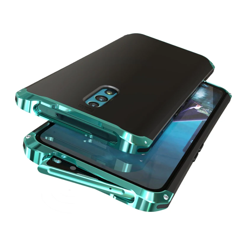 Высококлассный противоударный чехол для OPPO Reno с металлической рамкой задняя