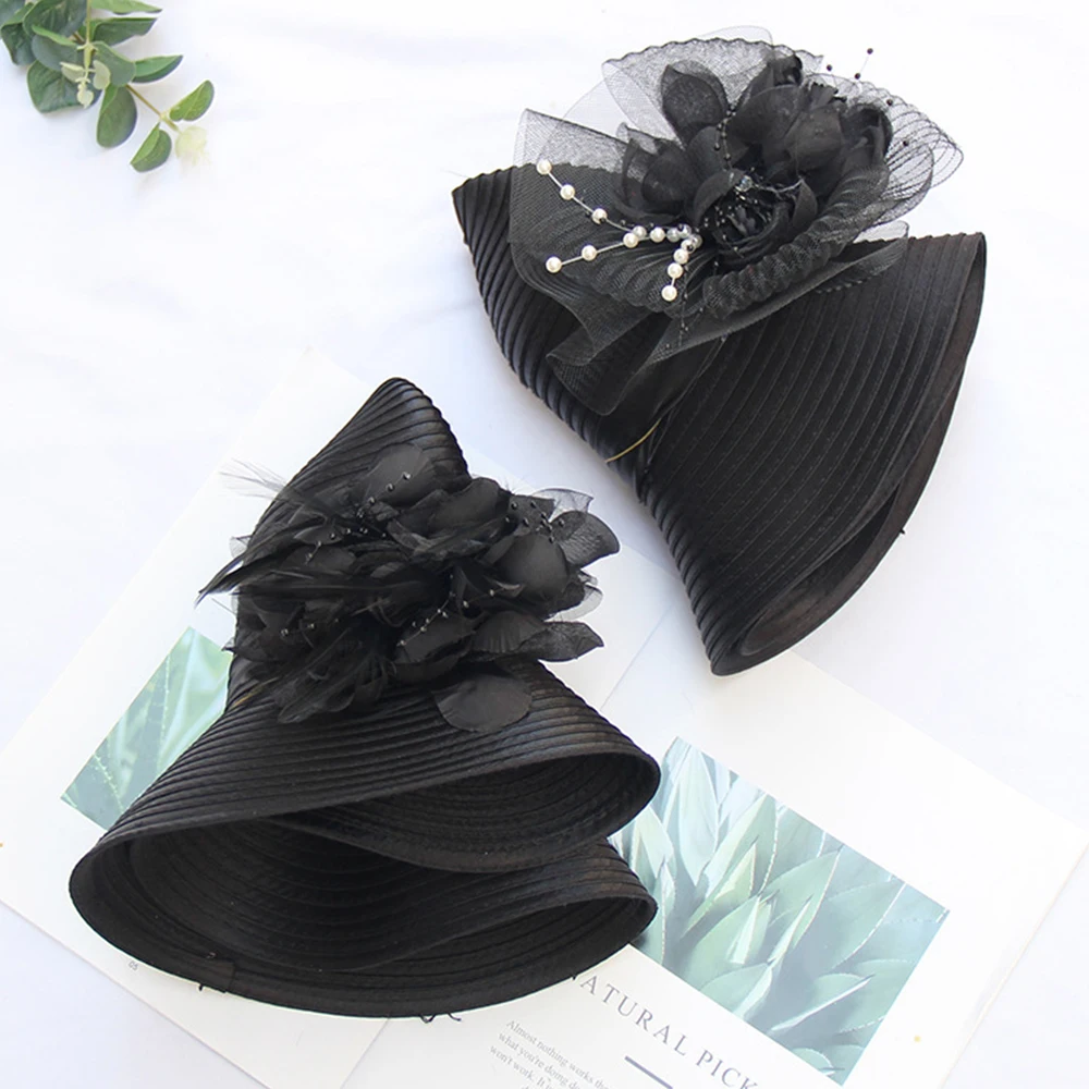 Женская Вуалетка FS вечерние Кентукки шляпа котелок с жемчужными цветами и