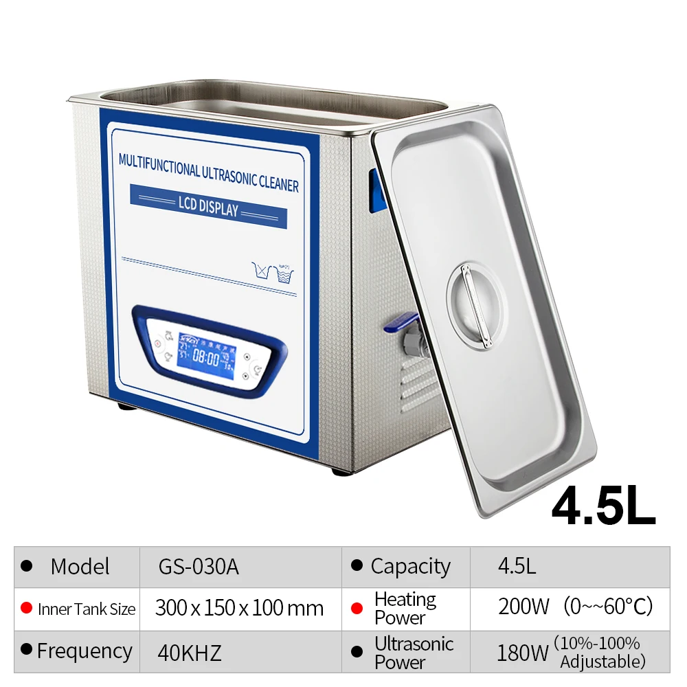 Ультразвуковой очиститель 4 5л ванна бесшумная с таймером нагревателем дегазация