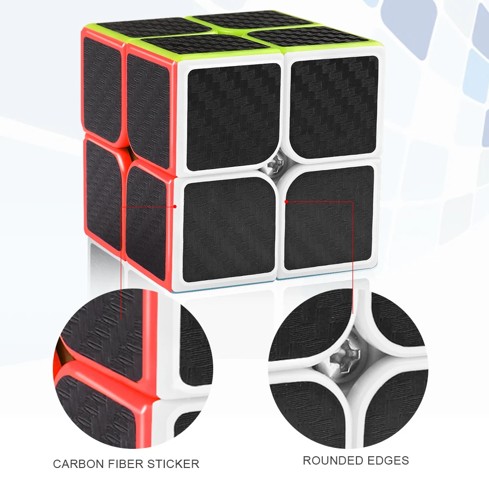 D-FantiX 2x2x2 скоростной куб из углеродного волокна мини волшебный головоломка