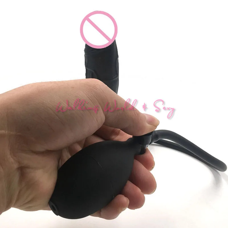 Черный надувной огромный фаллоимитатор с насосом 20 5*6 5 см реалистичный большой