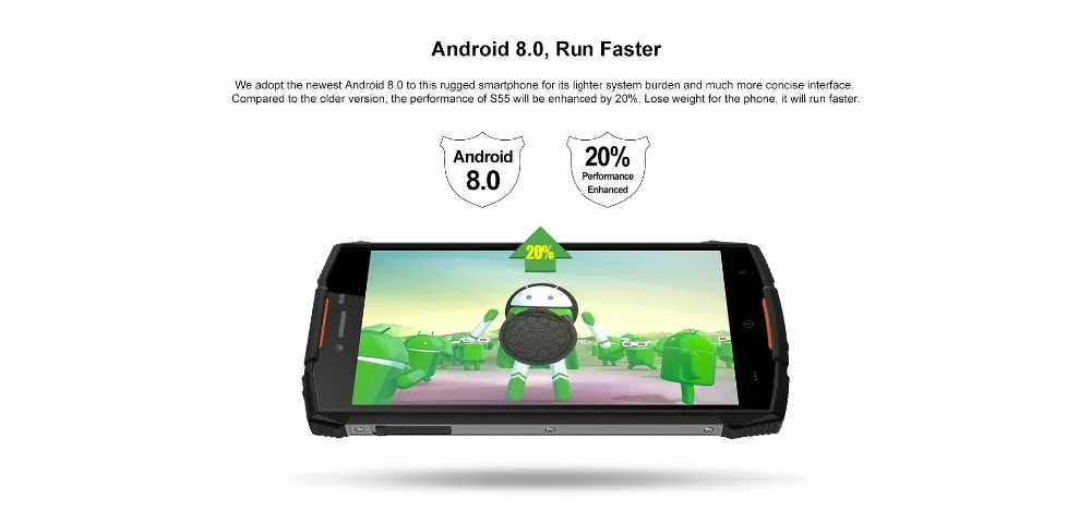 DOOGEE S55 4 Гб 64 Гб IP68 водонепроницаемый мобильный телефон 5," HD+ Android 8,0 Восьмиядерный 13мп камера 5500 мАч 5V2A быстрое зарядное устройство смартфон