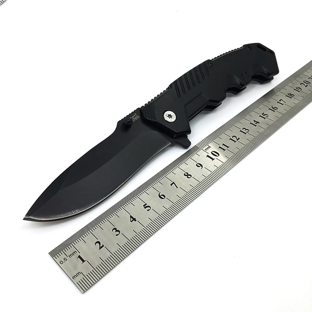 

Tactical Survival Folding Knife Black Steel Combat Knife Camping Hunting Knives Aluminum Handle Outdoor Pocket EDC Tools Knives