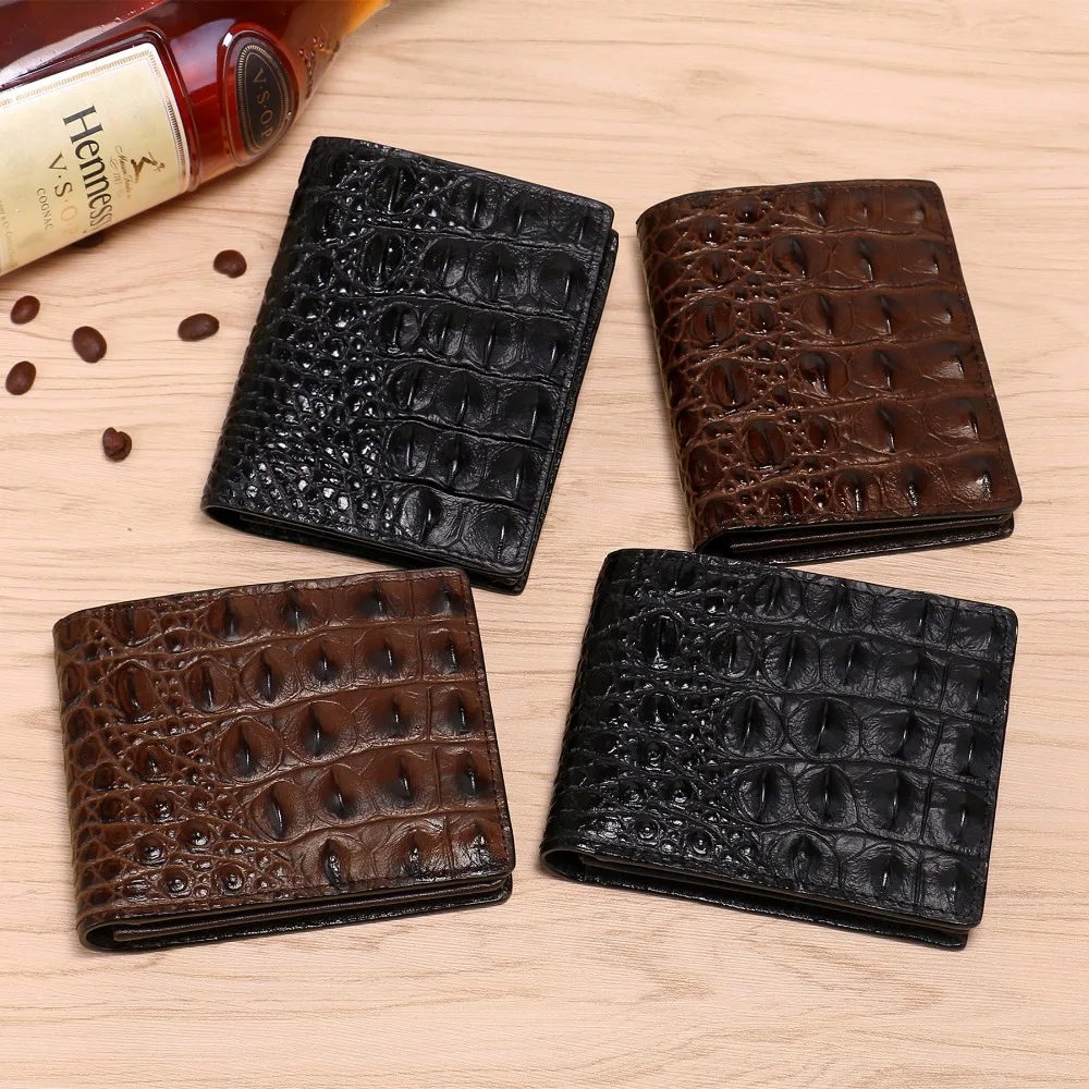 Мужской бумажник из крокодиловой кожи мужской кошелек в британском стиле с