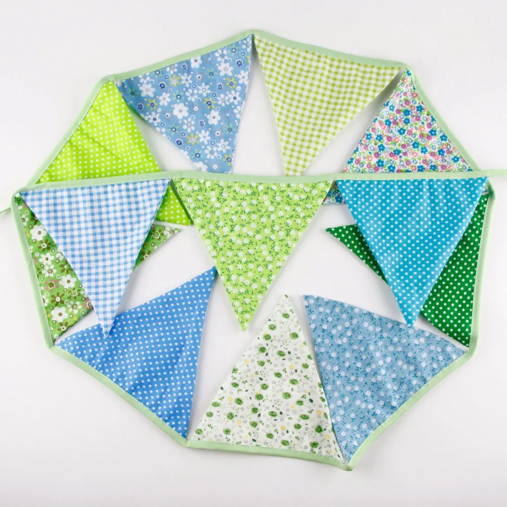 Новинка 3 2 м 12 флагов зеленое пасторальное украшение тканевый флажок для