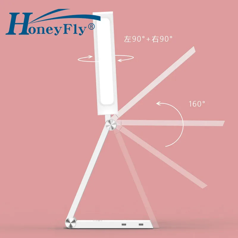 HoneyFly светодиодный треугольник Беспроводная заряжающаяся Настольная лампа с регулируемой яркостью поворотный Настольный светильник умный дом защита глаз освещение в помещении