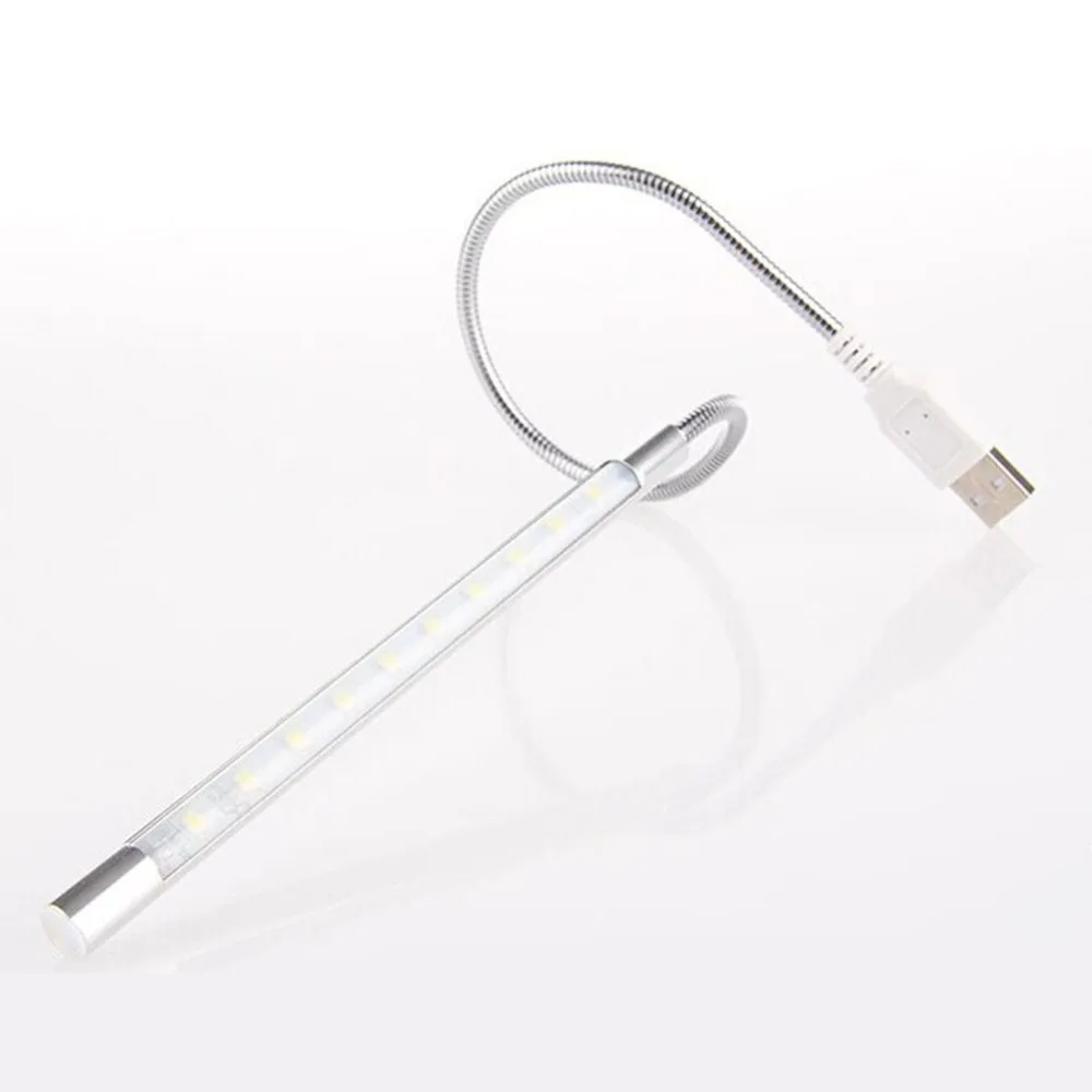 10 светодиодный USB флэш-светильник, портативный гибкий светильник, светильник для ноутбука, ноутбука, ПК и банка мощности, USB ночной Светильник для чтения книг