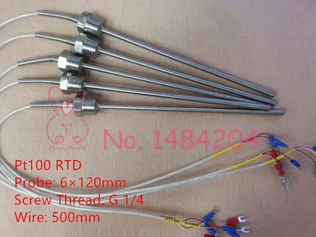 1x PT100 Температура Сенсор 6 мм* 100 мм компании "feilong" SUS304 датчик удара(G-sensor) 1/2 G1/4 Монтажная нить 1m 3 высокой Температура провода