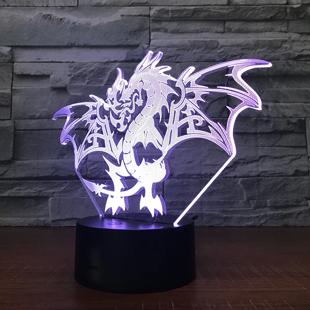 MICORSAX Fire Dragon 3d светодиодная лампа 7 цветов ночник Bluetooth плеер прикроватная настольная ночник со светомузыкой для детей подарок