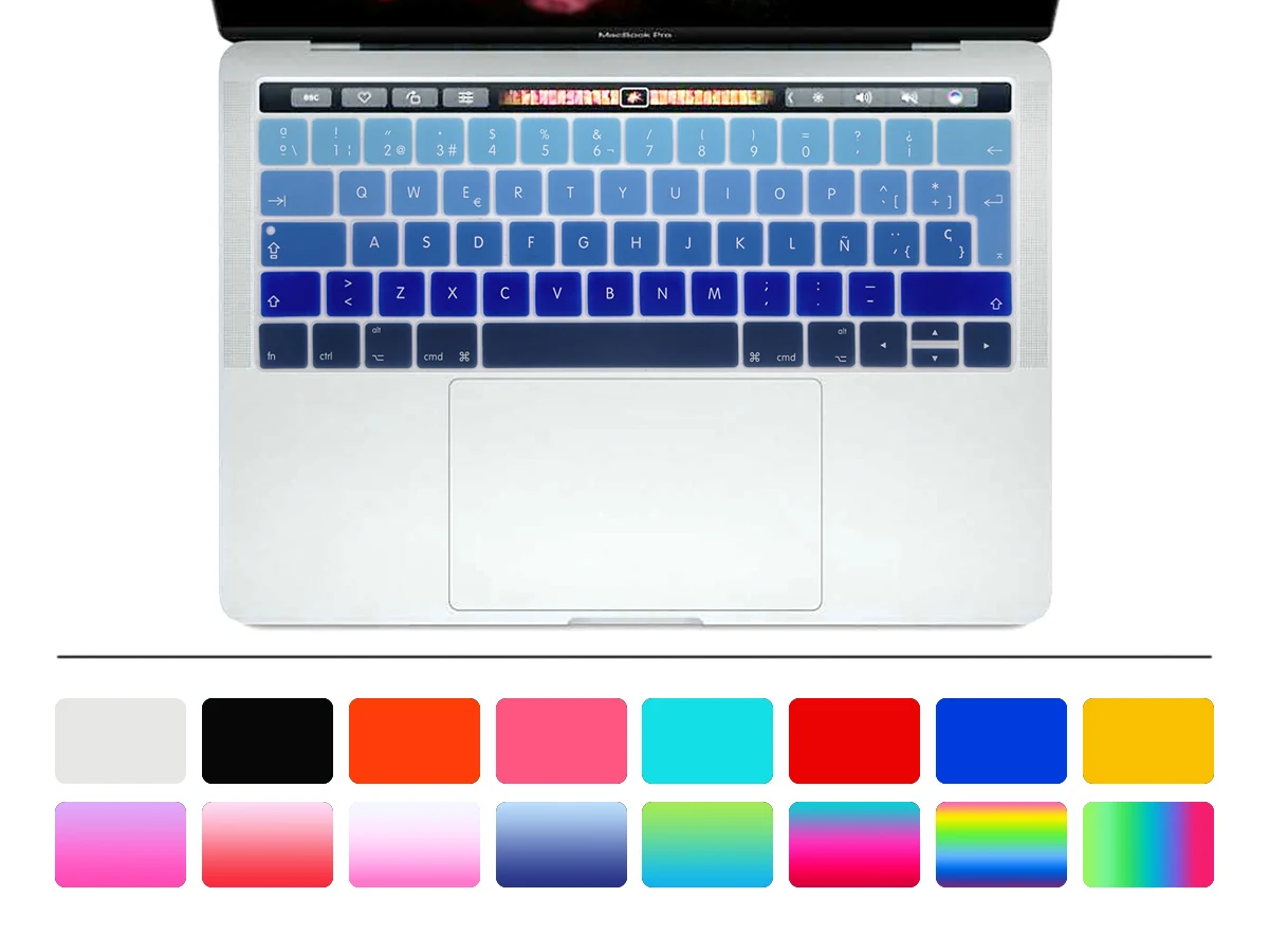 Для 2017 MacBook Pro 13 15 Retina A1706 A17067 с сенсорной панелью градиентная Радуга ESP Европейский