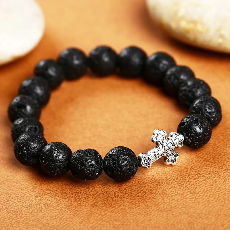 Браслет из натурального оникса с тигром голубой песчаник лава-рок