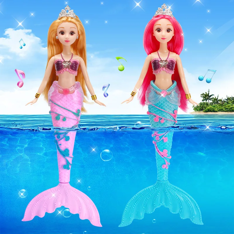 3D глаза Русалочка кукла девочка игрушки для детей принцесса музыкальная игрушка для девочек Дети красочный рыбий хвост 36 см BJD кукла Мода животное
