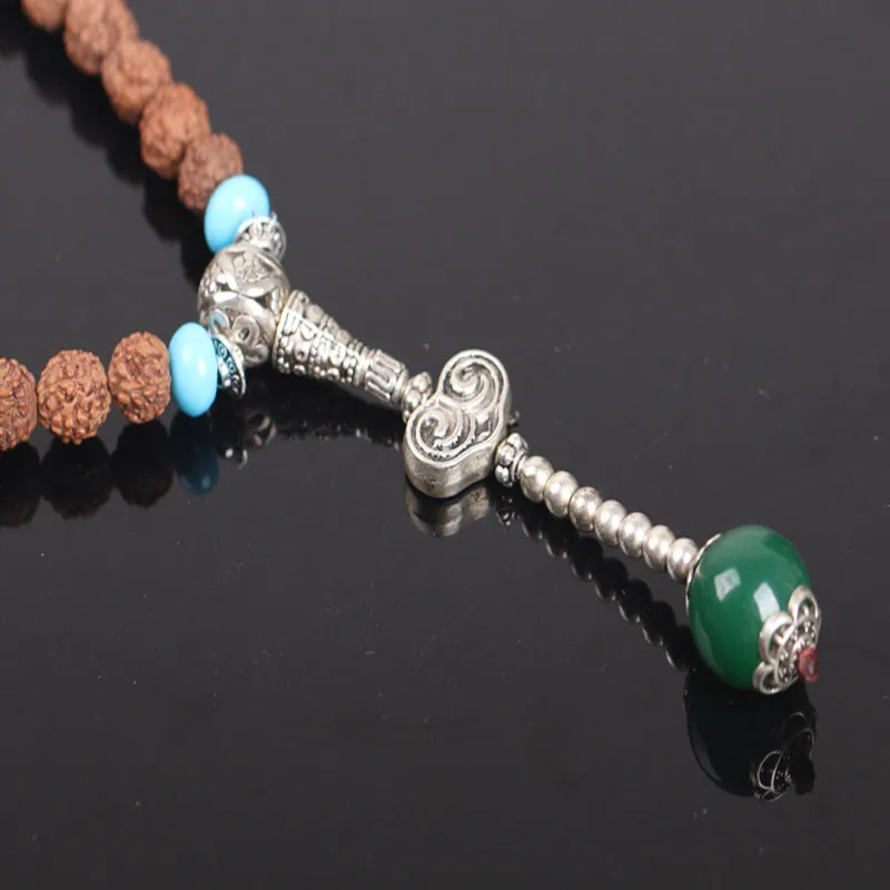 Браслет Sennier из тибетского серебра натуральная рудракша женские модные ожерелье