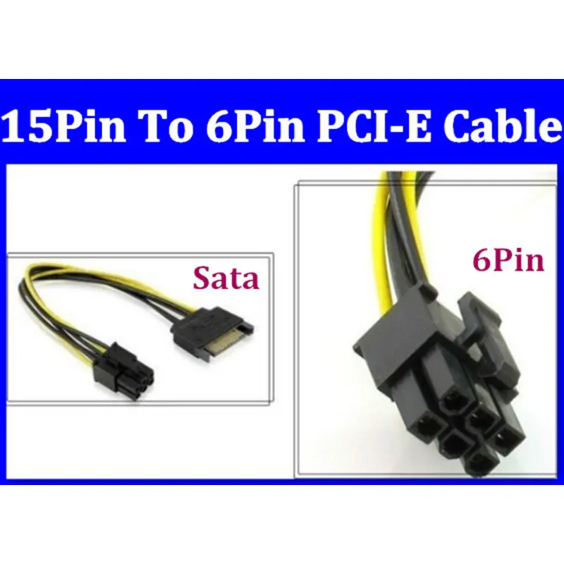Кабель питания для видеокарты 15 контактов SATA 6p PCI Express 10 шт.|Компьютерные кабели и