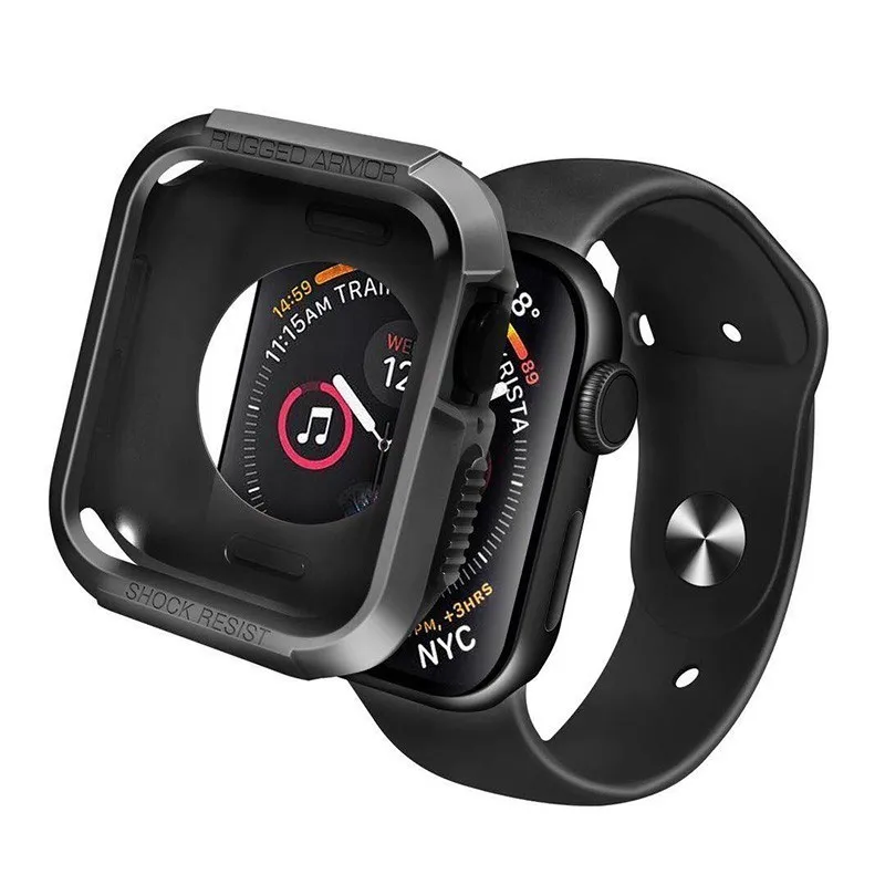 Прочный армированный резиновый чехол для Apple Watch 4, 3, 2, 1, 40 мм, 44 мм, защитный термополиуретановый защитный чехол для Iwatch 42 мм