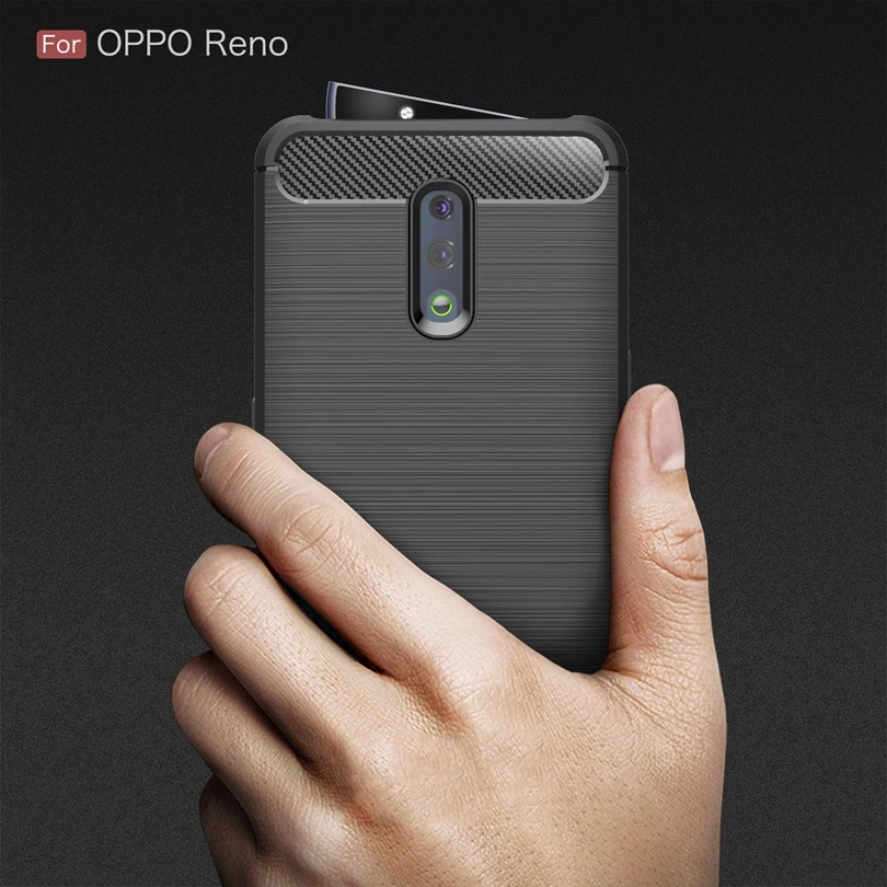 Чехол для OPPO Reno/OPPOReno ударопрочный бампер из углеродного волокна прочный защитный