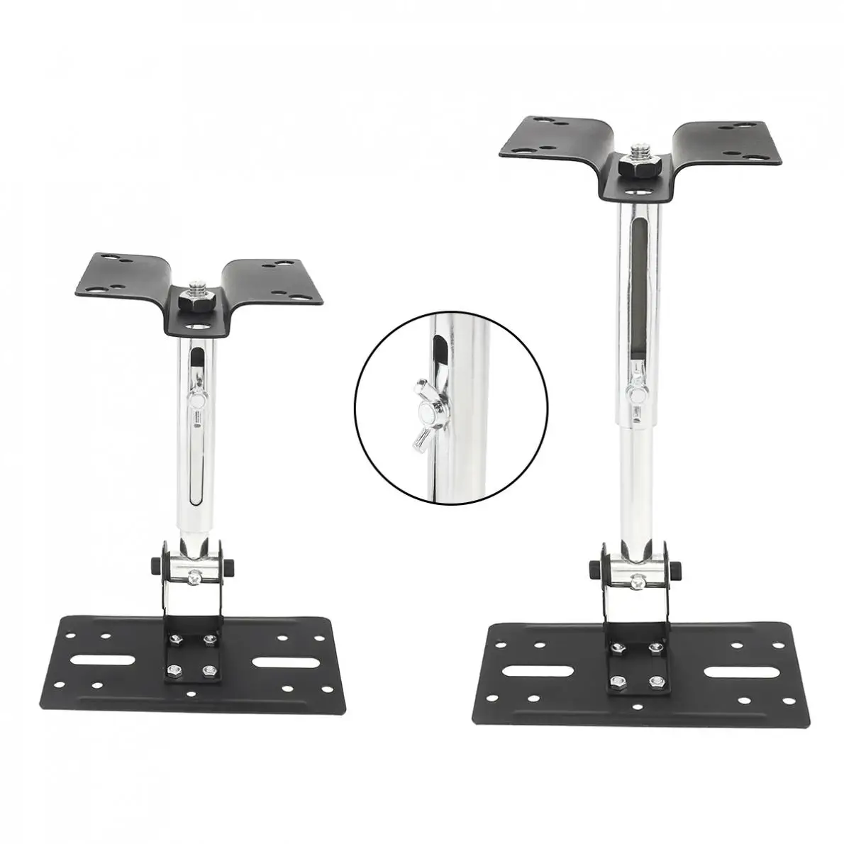 

2pcs 20KG Metal Lengthened Telescopic Type Speaker Stand Support Horizontal 360 Degrees and Vertical 180 Degrees Rotation