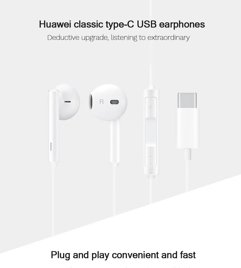 Оригинальные наушники HUAWEI CM33 usb type-C в ухо Hearphone гарнитура микрофон громкость HUAWEI mate 10pro 20 X RS P20 Pro Note 10