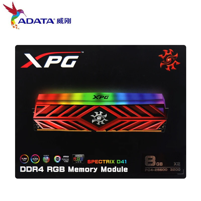 ADATA Новый XPG D41 PC Настольный модуль памяти Память 8GB16GB 2X8GB DDR4 PC4 3200Mhz 3000MHZ 2666MHZ DIMM 2666 3000