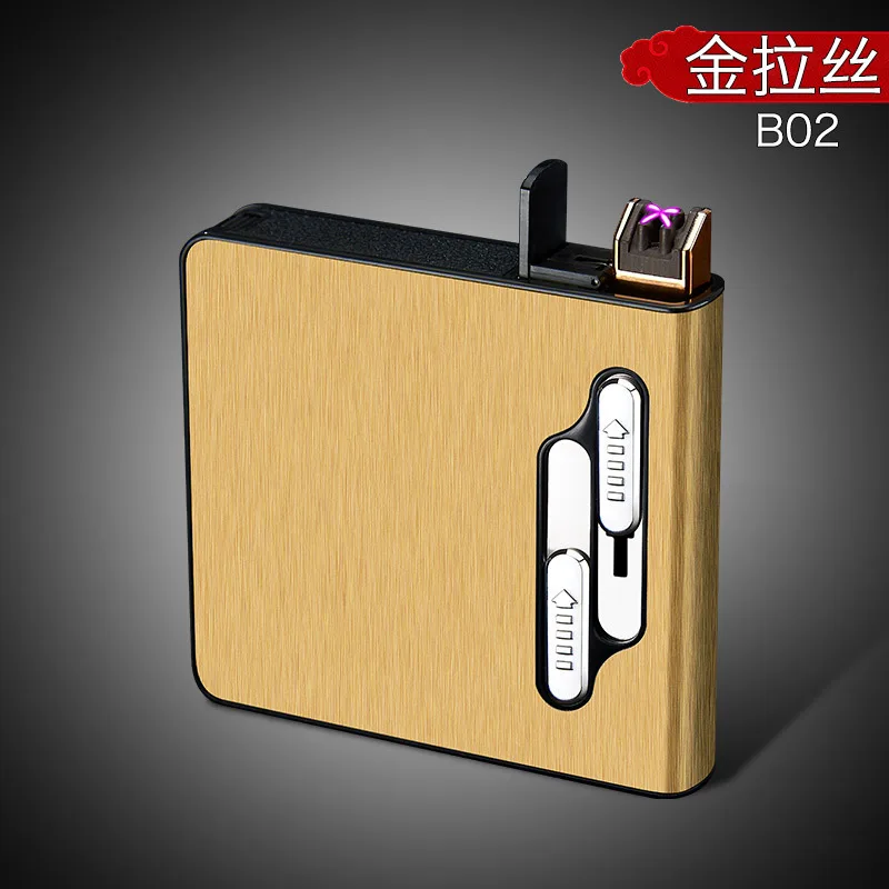 Портативный USB чехол для электронной сигареты с двойной дугой Зажигалка 20 шт. держатель для сигарет usb зарядка Зажигалка гаджеты для мужчин - Цвет: 2