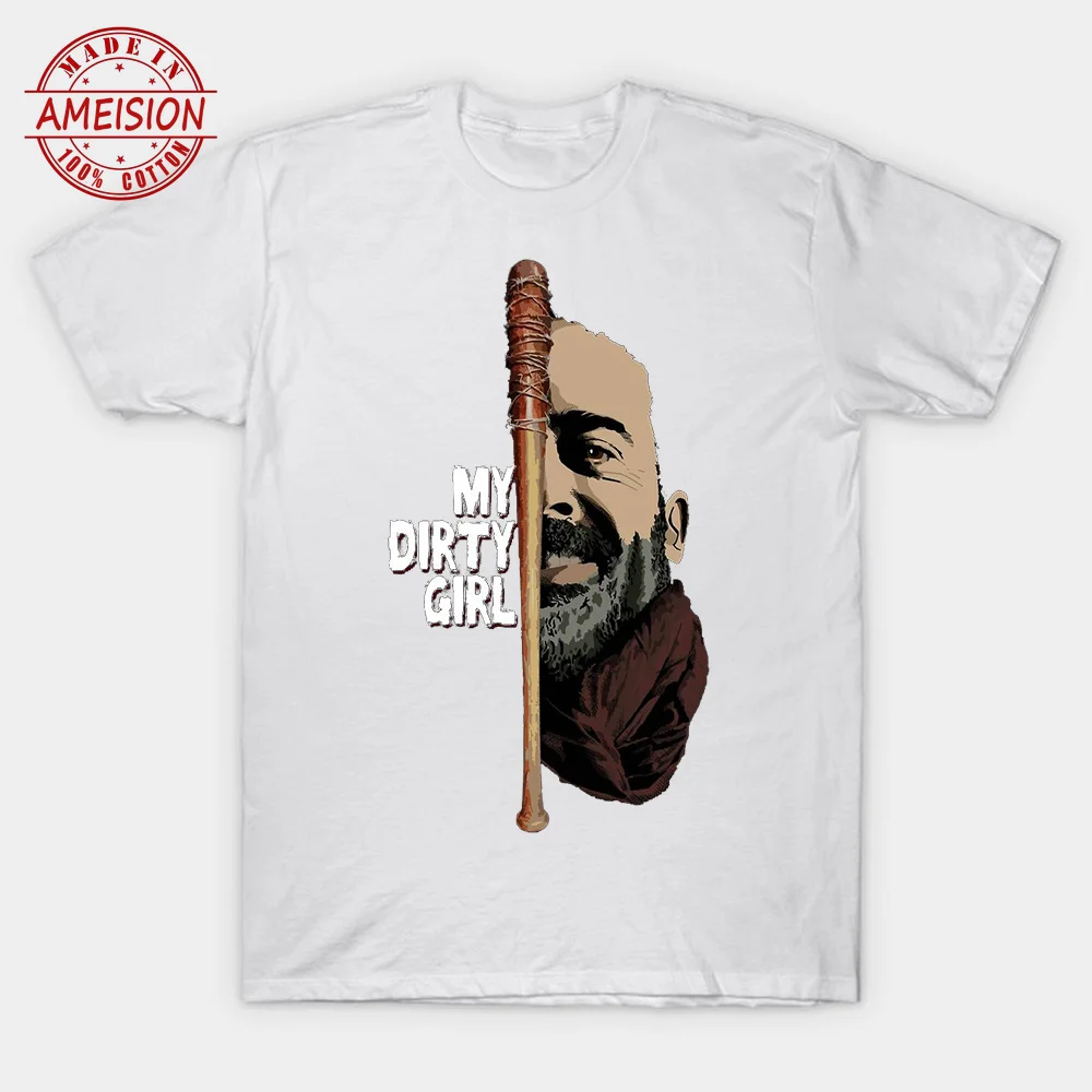 Ходячие мертвецы ниган Люсиль Футболка мужская ТВ тройник круглый вырез для