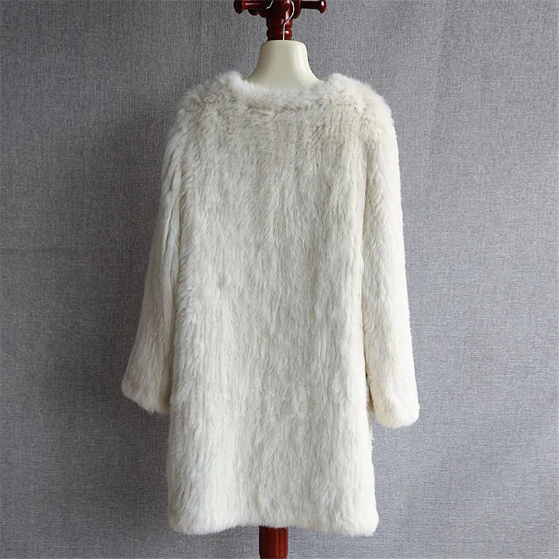 Новинка 2019 женское длинное пальто Max из натурального кроличьего меха