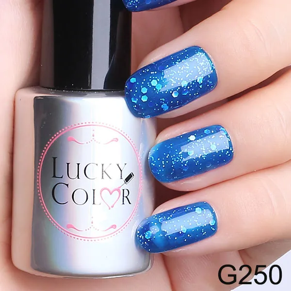 УФ-Гель-лак Lucky color Blue Sky Diamond для дизайна ногтей, впитывающий Гель-лак, светодиодный лак, долговечный, 10 мл, бутылка, 9 цветов - Цвет: G250