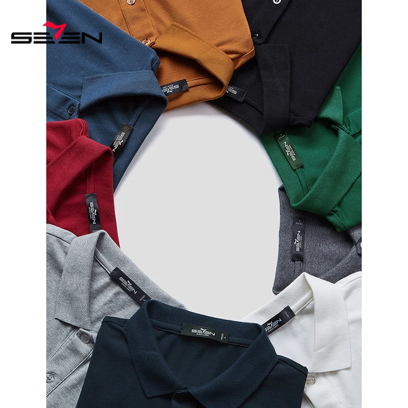 Seven New Polo рубашка мужская плюс размер 3XL 4XL брендовая поло с длинным рукавом