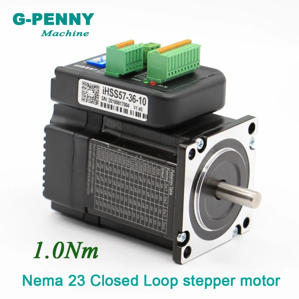 

g-pennyNema23 Closed Loop Stepper motor 57x56mm 1.0Nm 8mm 142Oz-in 4.0A 20-50v Hybrid Integrated Stepper Servo Motor with driver