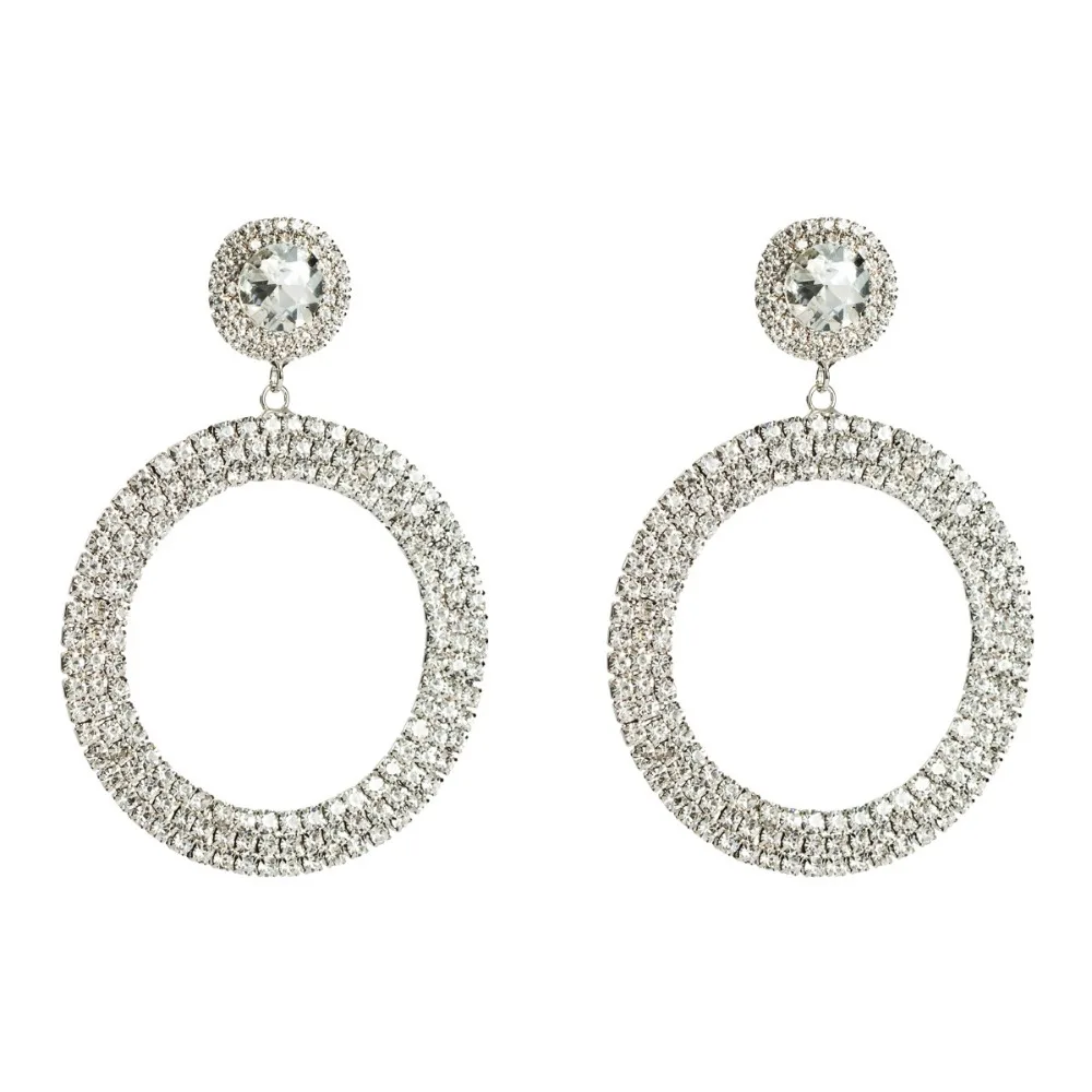 SHIFEEL 2019 New Fashion Bohemian Retro Hyperbole Big Rhinestone Circle Drop Earrings INS style Geometric Simple Long Pendients | Украшения