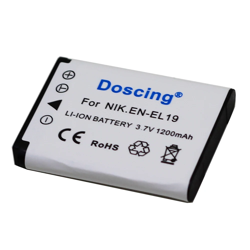 Doscing 3 шт. 1200 мАч 7 в фотоаккумулятор для Nikon S2500 S3100 S4100 EN EL19|Цифровые аккумуляторы| |