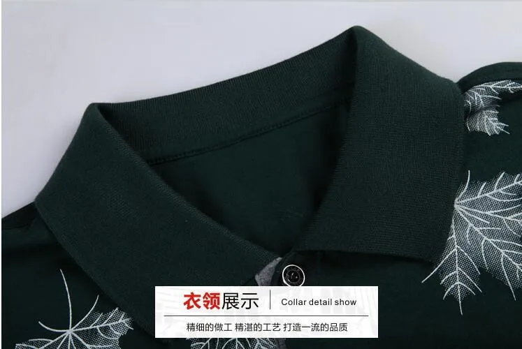 Мужская хлопковая рубашка-поло с принтом новинка 2018 модные футболки V-образным