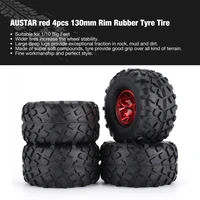 austar 4pcs ax 3004 130mm rim rubber tyre tire wheel plastic hub for 110 rc bigfoot model hsp hpi beadlock spare parts