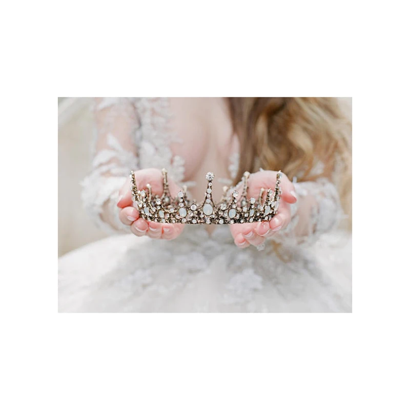 Свадебные аксессуары для волос ювелирные изделия барокко большой полный Круглый